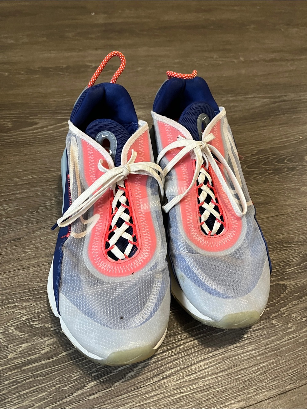 Nike Women's Pink and Navy Lace-Up Sneakers